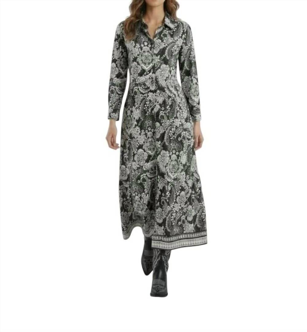NEW HINSON WU martina paisley maxi dress in black